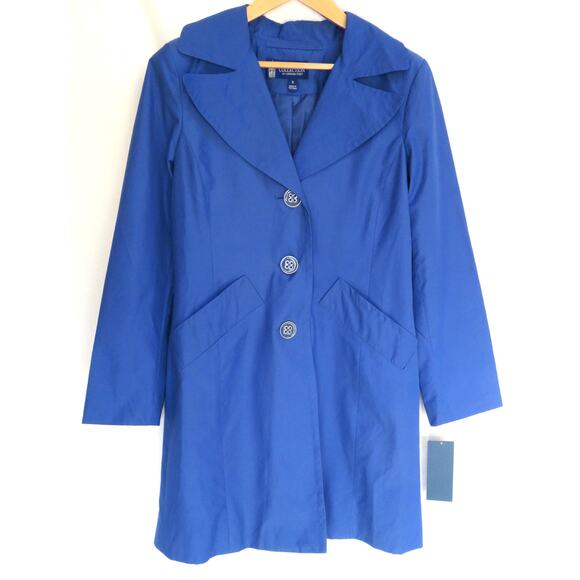 Nwt LONDON FOG The Tower Collection Back Pleated Water Resistant Trench Coat S - Picture 1 of 12